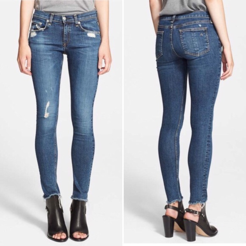 Rag & Bone Skinny Jeans La Paz Distressed Raw Hem‎